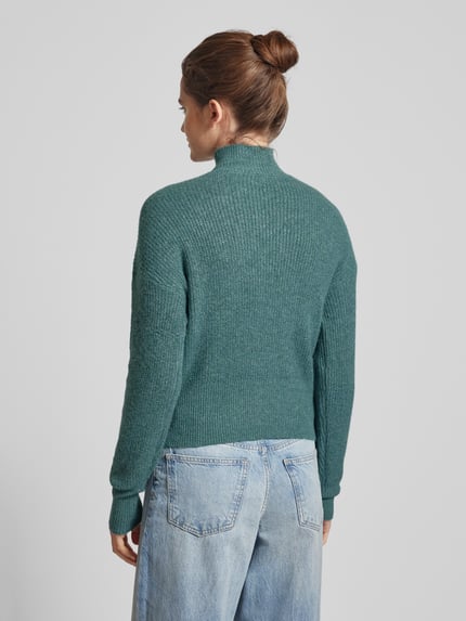 NOISY MAY® Sweter z dzianiny ze stójką model ‘NELLA’ Trzcinowy 5