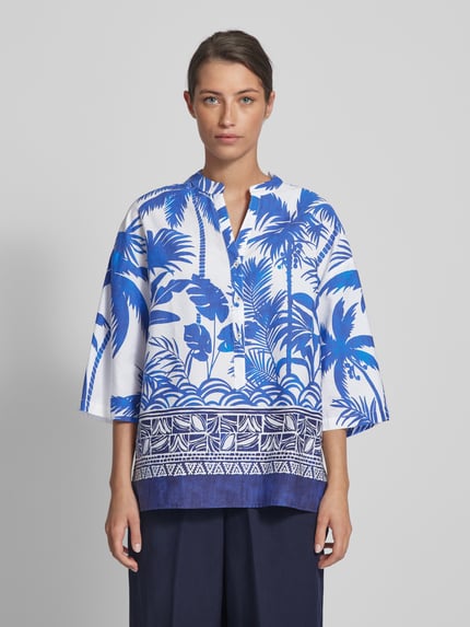 Emily Van den Bergh Tunika mit Allover-Print Blau 4