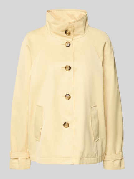 Produktfoto, Jacke mit Stehkragen und Ärmelriegeln von Fuchs Schmitt in Beige, Baumwoll-Mix, Regular Fit, Knopfleiste, Eingrifftaschen