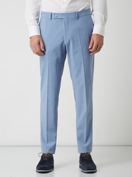 HECHTER PARIS Modern fit pantalon met scheerwol Lichtblauw - 4