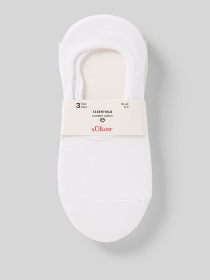s.Oliver RED LABEL Onzichtbare sokken in Set van 3 van Katoenmix Wit - 3