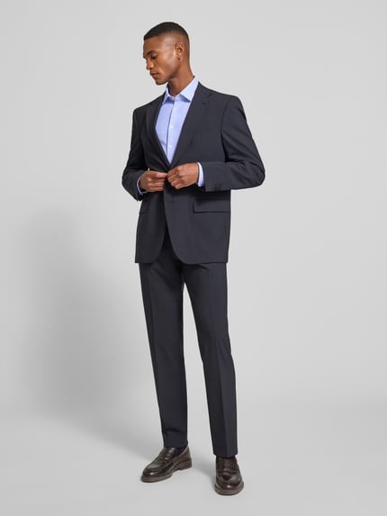 Jake*s Super Slim Fit Businesshemd mit Kentkragen Bleu 1