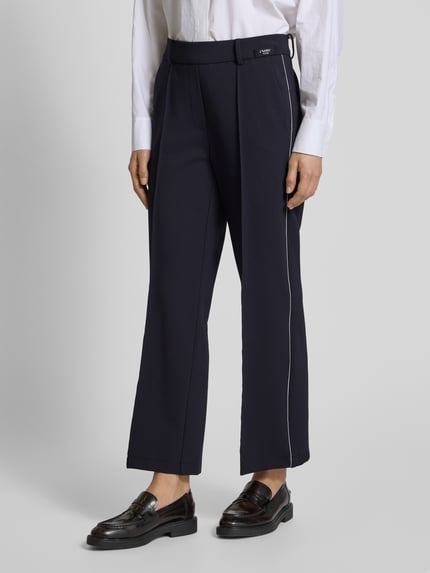 CAMBIO Straight leg stoffen broek met verkort model, model 'CAMERON' Marineblauw - 4