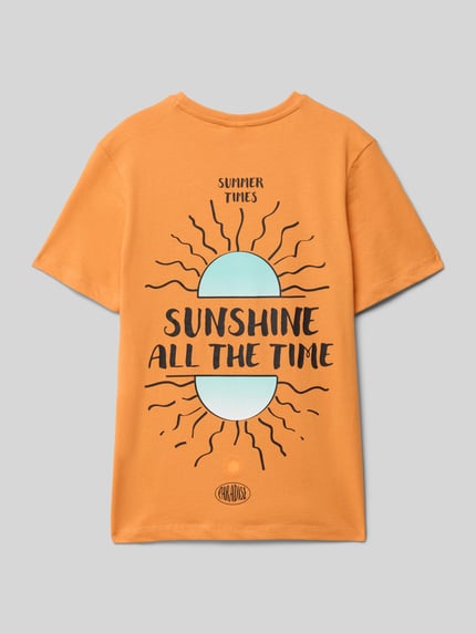 s.Oliver RED LABEL Regular Fit T-Shirt aus reiner Baumwolle Orange 3