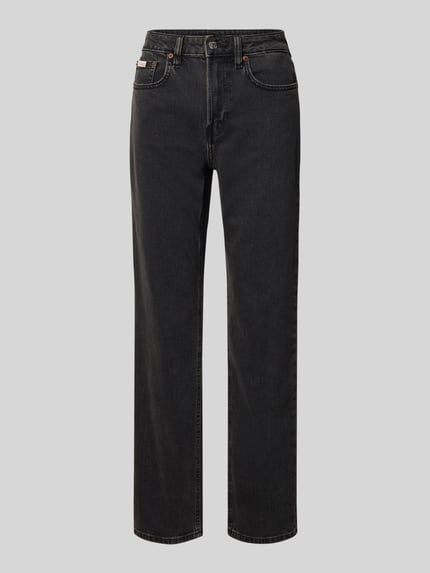 Calvin Klein Jeans Straight Fit Jeans aus Baumwoll-Mix mit Logo-Patch Anthrazit 2