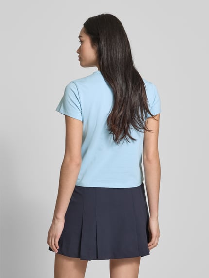 REVIEW T-Shirt mit Label-Print Hellblau 5