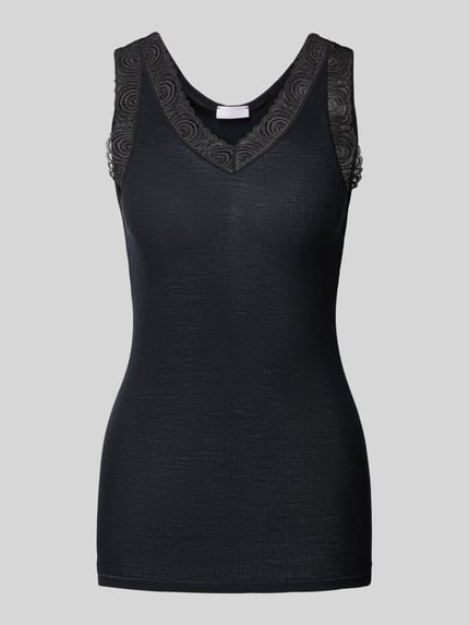 HANRO Tanktop met kant Zwart - 1