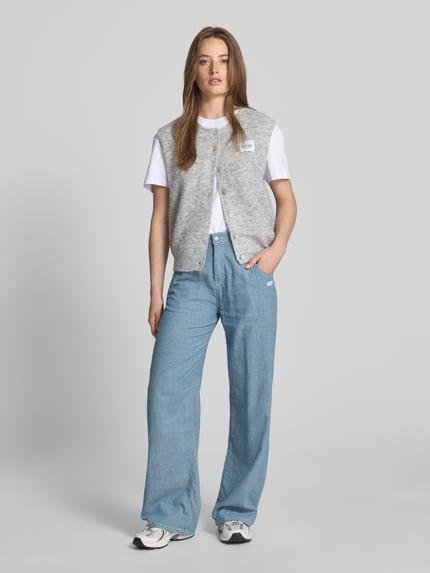 GANG Spodnie o szerokim kroju z efektem denimu model ‘Via Wide’ Jasnoniebieski 1