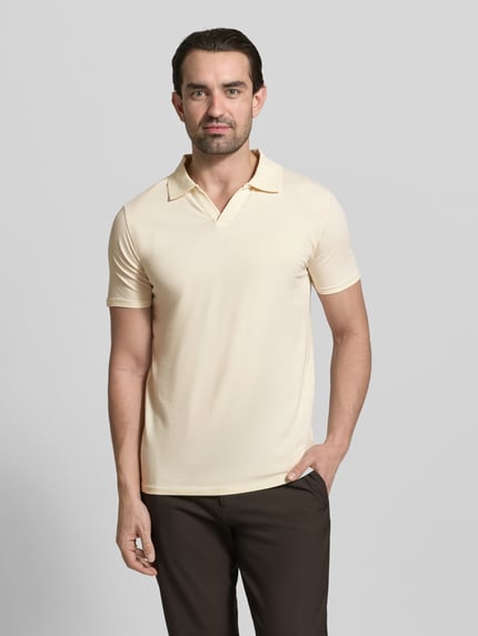 Lindbergh Slim Fit Poloshirt mit V-Ausschnitt Weiss 4