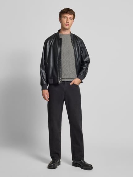 ONLY & SONS Regular Fit Strickpullover mit Strukturmuster Modell 'KALLE' Hellgrau 1