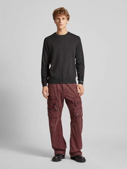 Pepe Jeans Strickpullover aus Baumwoll-Woll-Mix mit Kaschmir-Anteil Modell 'Andre' Anthrazit 1