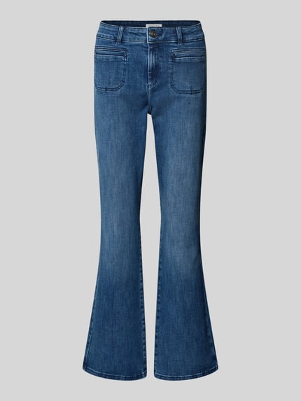 Christian Berg Woman Bootcut fit jeans met riemlussen Marineblauw gemêleerd - 2