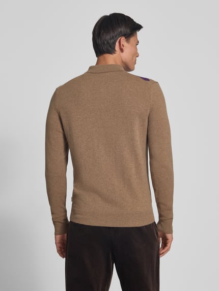 GANT Pullover aus Lammwolle mit Polokragen Hellbraun 5