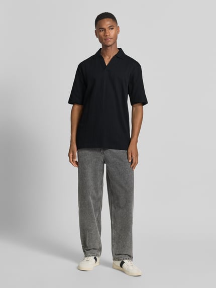 HUGO Relaxed Fit Poloshirt mit Strukturmuster Modell 'DALIBO' Black 1