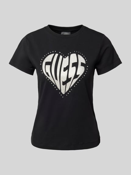 GUESS Activewear T-Shirt mit Label-Detail Modell 'JULIA' Black 2