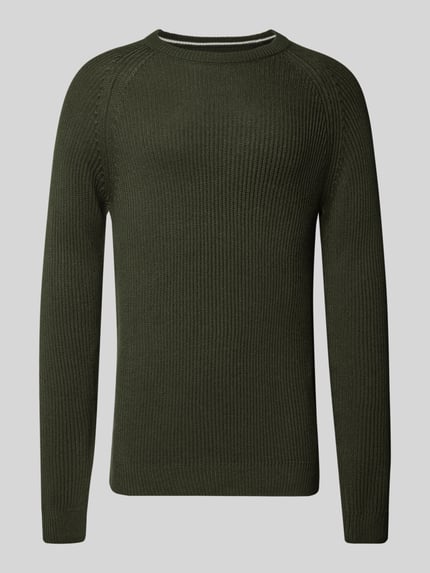JACK & JONES Strickpullover mit Rundhalsausschnitt Modell 'PANNEL' Dunkelgruen 2