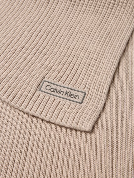 CK Calvin Klein Schal aus Baumwoll-Kaschmir-Mix Beige Melange 2