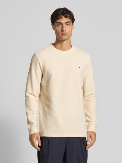 Christian Berg Men Pullover mit Label-Patch Metallic Beige 4
