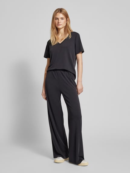 Jake*s Casual T-Shirt mit V-Ausschnitt Black 1