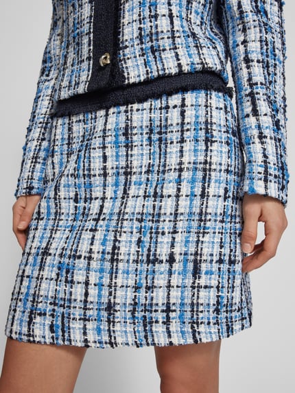 BOSS Minirok in bouclélook, model 'Vosola' Blauw - 3