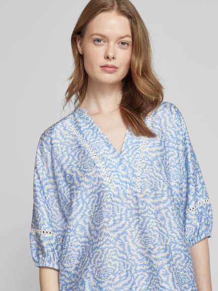 MOS MOSH Regular fit blouse met V-hals, model 'ALEYNA SAKU' Lichtblauw - 3