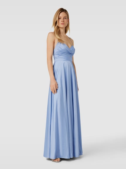 LUXUAR FASHION Abendkleid in unifarbenem Design Hellblau 4