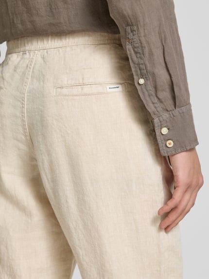 KnowledgeCotton Apparel Loose Fit Hose mit Tunnelzug Stein 3