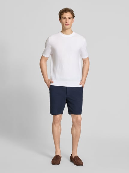 BOSS Modern Fit Chinoshorts aus Baumwoll-Mix Modell 'KANE1' Marine 1