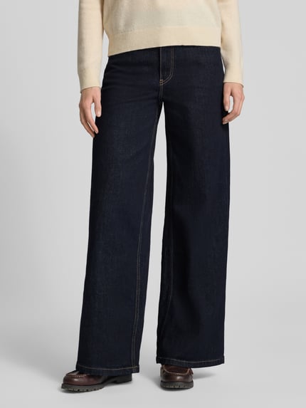 Tommy Hilfiger Wide Leg Jeans aus Baumwoll-Mix Dunkelblau 4