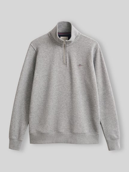 GANT Regular Fit Troyer aus Baumwoll-Mix Hellgrau 2