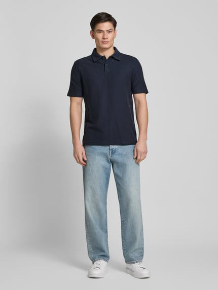 Samsøe Samsøe Regular Fit Poloshirt mit kurzer Knopfleiste Dunkelblau 1