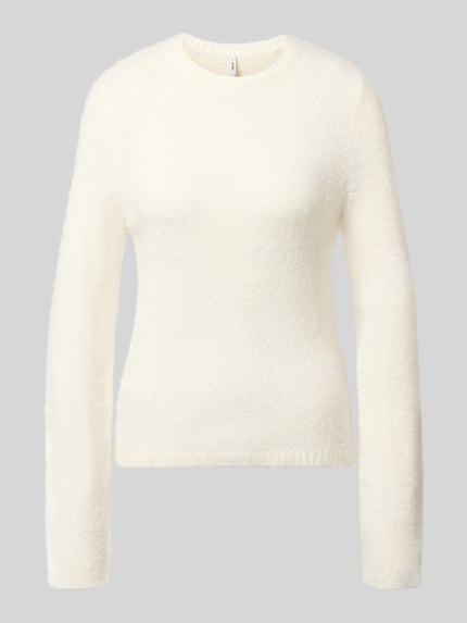 Produktfoto, Pullover mit weicher Strukturoptik von ONLY, unifarben, Strick, Rundhals, langarm, gerippter Abschluss, Strukturmuster