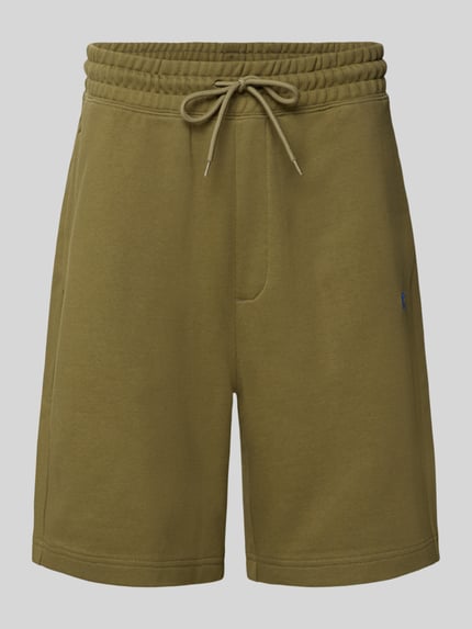 HUGO Blue Szorty dresowe o kroju regular fit z czystej bawełny model 'NASENSIO' Oliwkowy 2