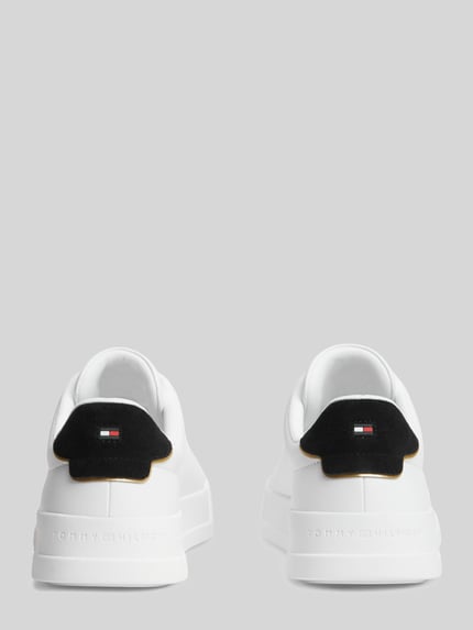 Tommy Hilfiger Sneaker aus Leder-Textil-Mix mit Label-Schriftzug Weiss 5