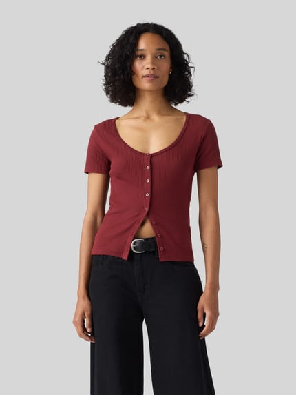 Levi's® Slim fit t-shirt van katoenmix Donkerrood - 4