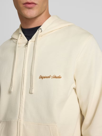 JACK & JONES Sweatjack met kangoeroezak en ritssluiting Offwhite - 3