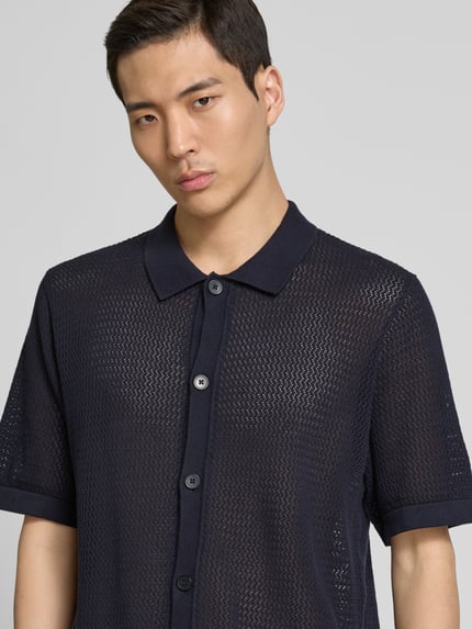 JACK & JONES Premium Freizeithemd mit Knopfleiste Modell 'AARTO' Dunkelblau 3