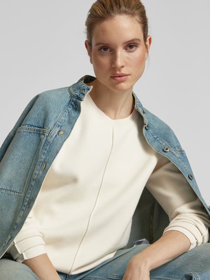 b.young Gebreide pullover met ronde hals, model 'Otari' Offwhite - 3