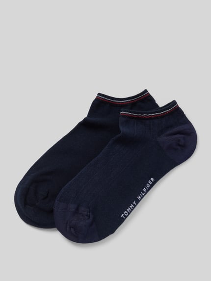 Tommy Hilfiger Sneakersocken mit Label-Print im 2er-Pack Dunkelblau 1