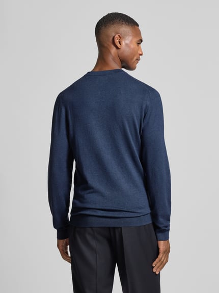 MCNEAL Strickpullover mit gerippten Abschlüssen Marine Melange 5