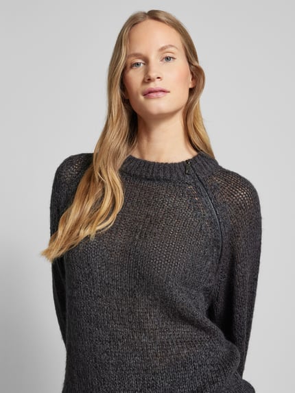 MAX&Co. Sweter z dzianiny z okrągłym dekoltem model ‘PARIDE’ Ciemnoszary 3