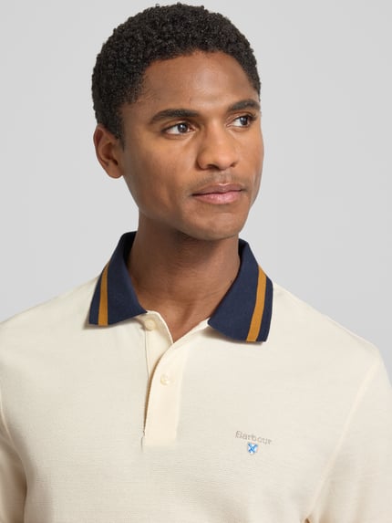 Barbour Regular Fit Poloshirt aus reiner Baumwolle Modell 'ANTHORN' Weiss 3