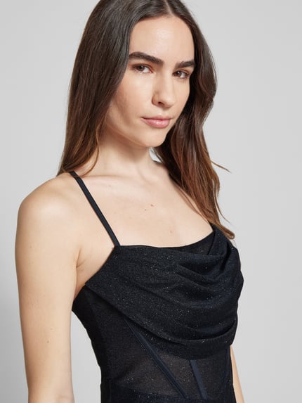 VM by Vera Mont Abendkleid mit Wasserfall-Ausschnitt Dunkelblau 3