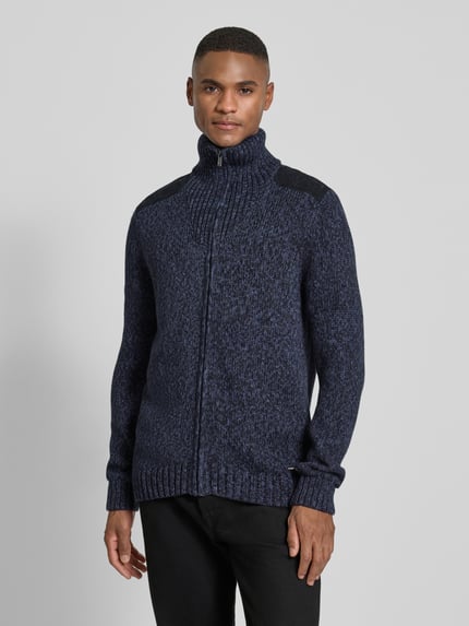 RAGMAN Gebreid jack met ribboorden Marineblauw - 4