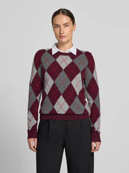Jake*s Casual Regular Fit Pullover aus reinem Kaschmir Dunkelgrau Melange 4