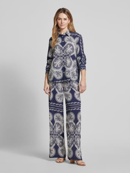 Seidensticker Regular fit overhemdblouse met doorknoopsluiting Marineblauw - 1