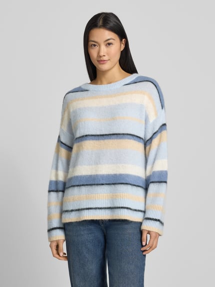 BOSS Orange Oversized Strickpullover mit Woll-Alpaka-Anteil Modell 'C_FOSSET' Hellblau 4