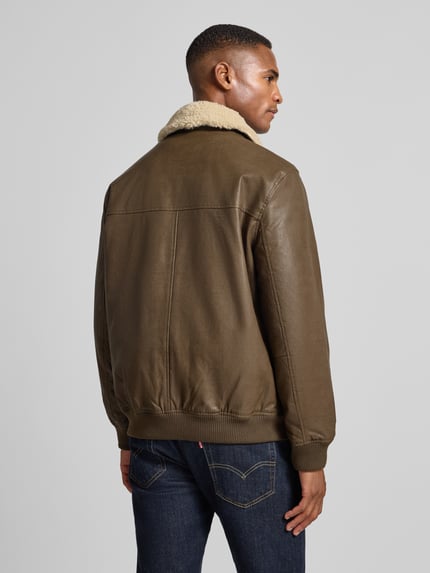 Lindbergh Bomberjacke mit gerippten Abschlüssen Mittelbraun 5