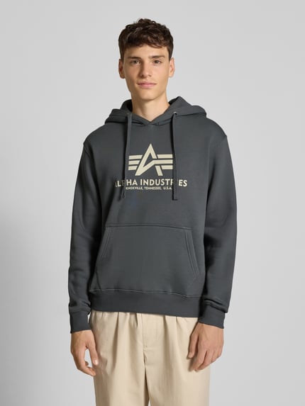 Alpha Industries Hoodie met labelprint Antraciet - 4