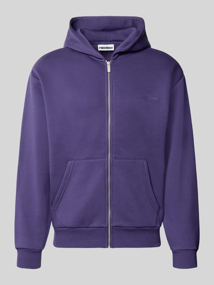 Relaxed Fit Sweatjacke aus Baumwoll-Mix mit Label-Detail Shop The Look MANNEQUINE
